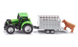image: Traktor mit Viehanhänger