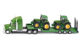 image: Tieflader mit John Deere Traktoren